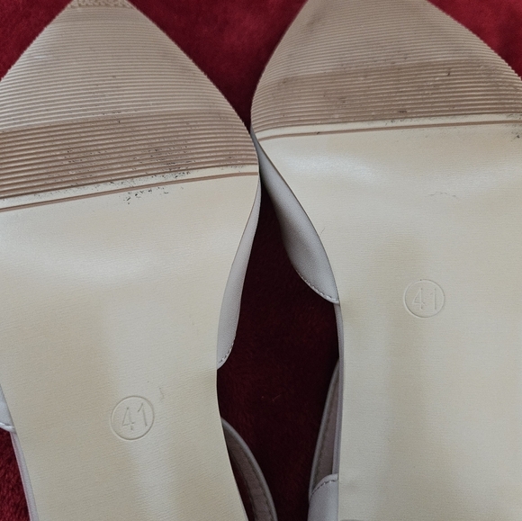 Peijely Women's Cream T-Strap Mary Janes Heels-Size 10 - Picture 8 of 8